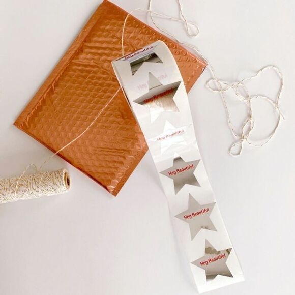 100- Hey Beautiful 2.5” Silver Package Stickers - Picture 3 of 5